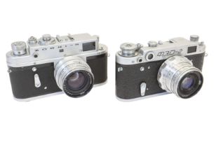 A Pair of Russian Rangefinder Cameras.
