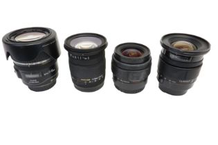 Four Canon AF Wide Angle Zoom Lenses.