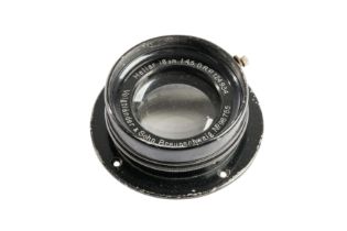 A Voigtlander & Sohn 18cm f4.5 Heliar Lens.