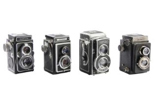 Four Zeiss Ikoflex Cameras.