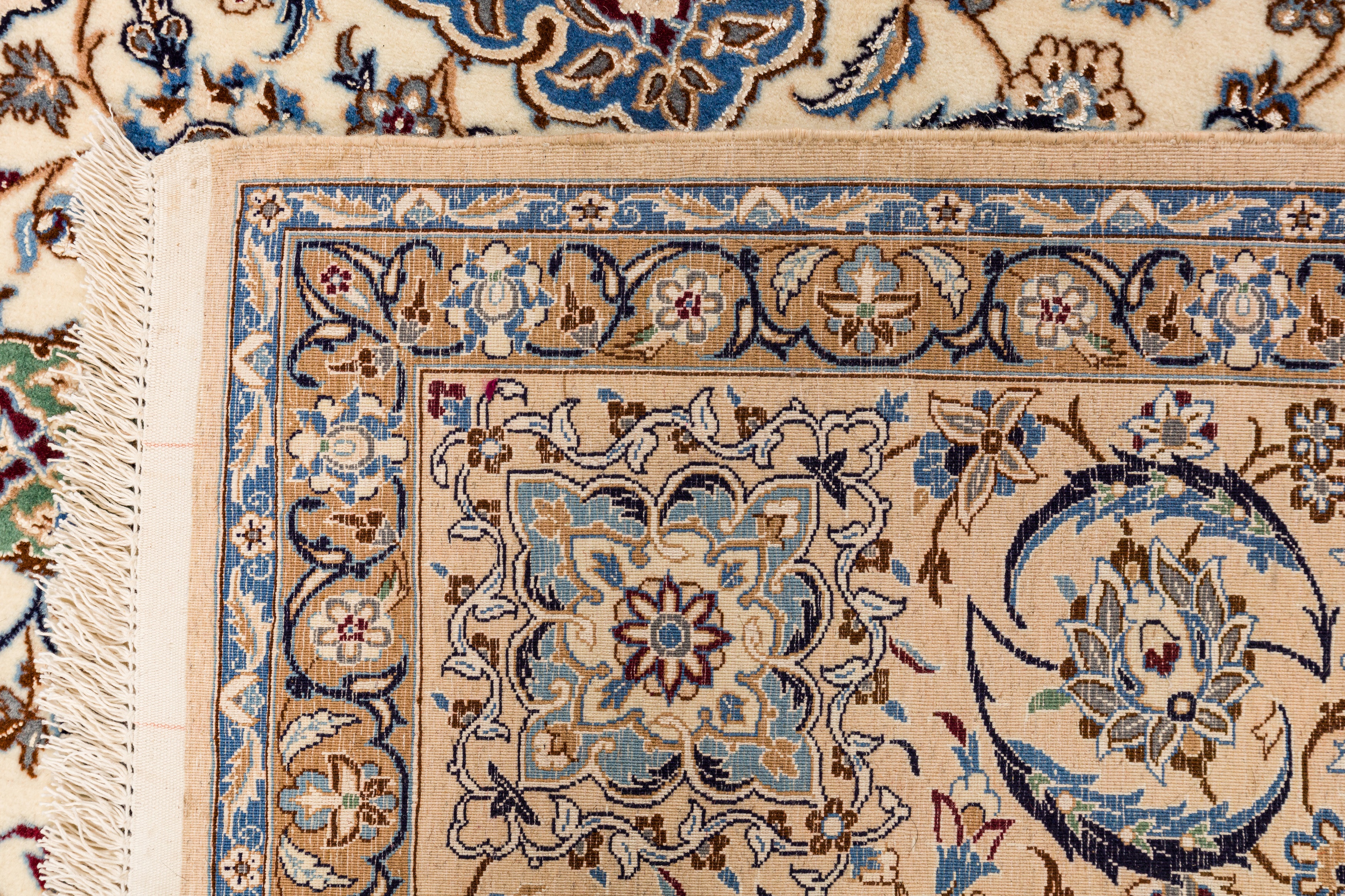 AN EXTREMELY FINE PART SILK SIGNED NAIN CARPET, CENTRAL PERSIA - Image 8 of 8
