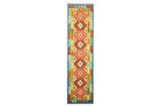 A FINE CAUCASIAN DESIGN KILIM RUNNER