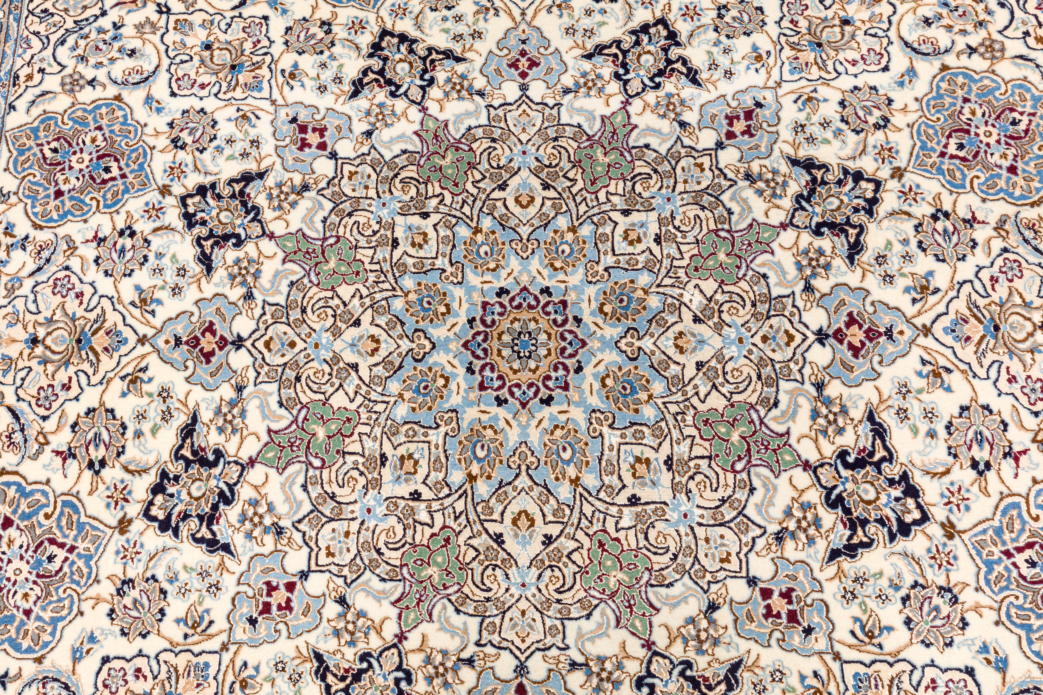 AN EXTREMELY FINE PART SILK SIGNED NAIN CARPET, CENTRAL PERSIA - Image 4 of 8