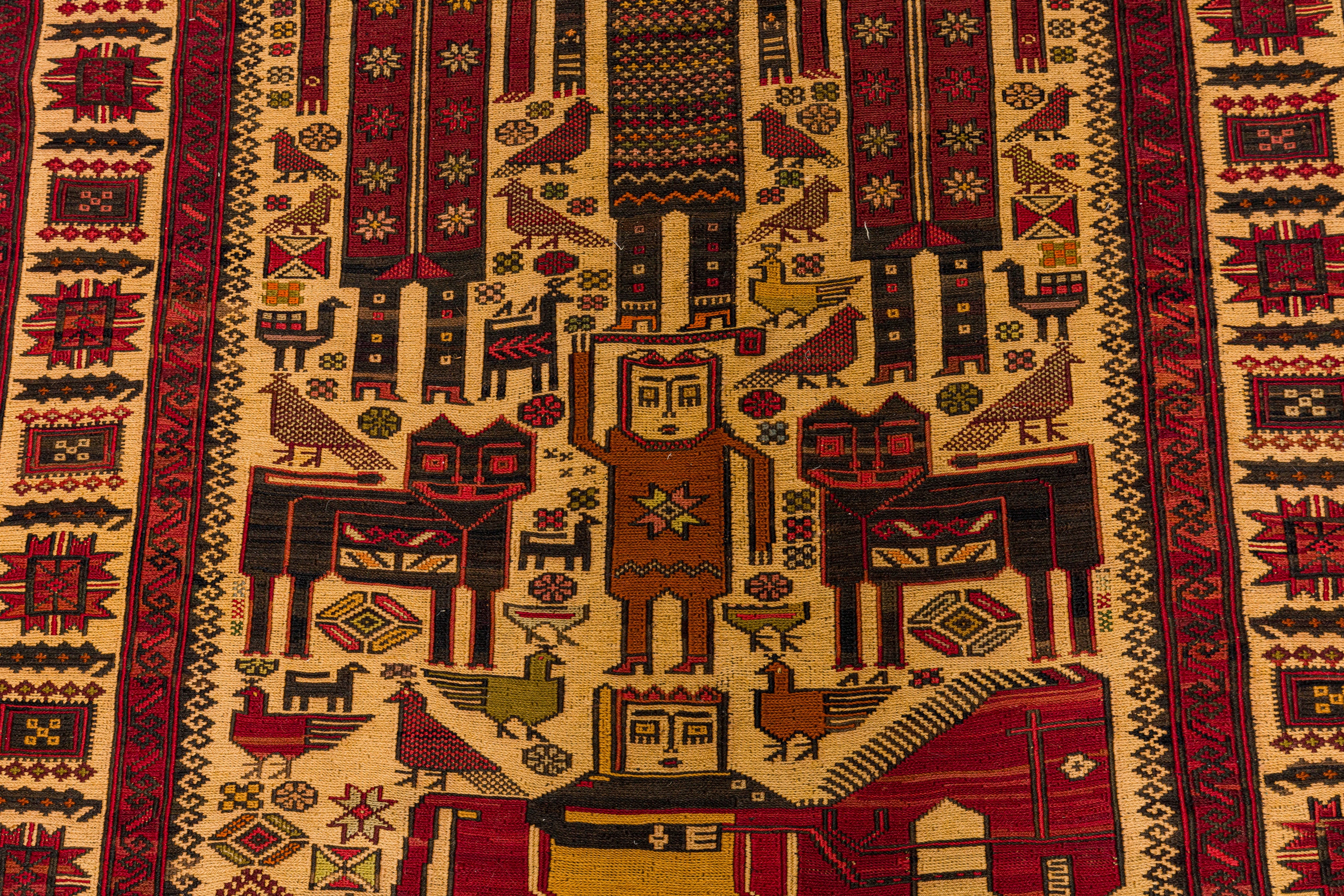 AN UNUSUAL SOUMAC LONG RUG, KURDISTAN - Image 5 of 9