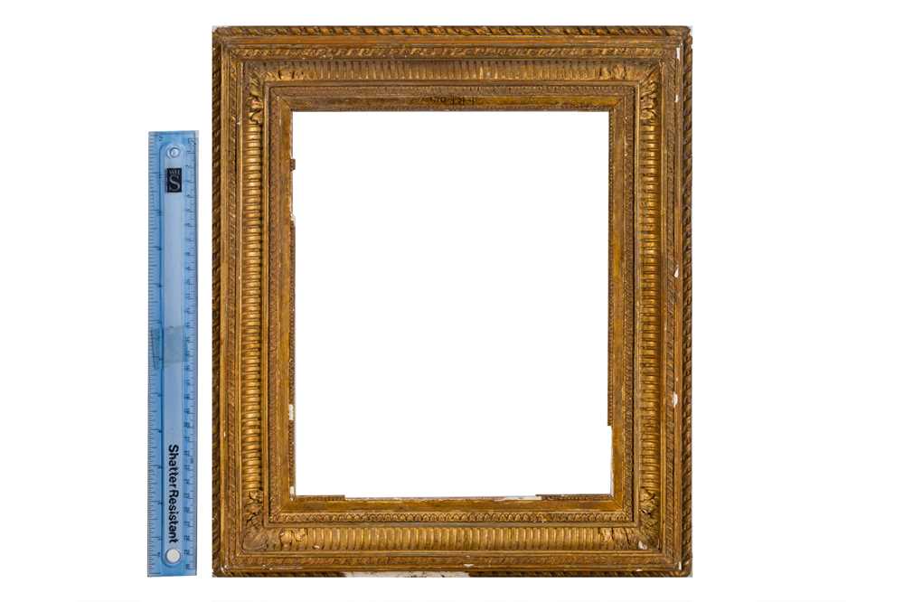 A FRENCH 19TH CENTURY GILDED COMPOSITION EMPIRE FRAME - Image 4 of 4