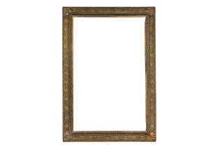 AN ITALIAN/SPANISH 17TH CENTURY CARVED, PAINTED AND PART GILDED CASSETTA FRAME