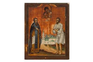 A PAIR OF SOUTHERN RUSSIAN ICONS (19TH CENTURY)