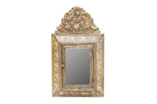 A DUTCH PRESSED BRASS MIRROR CABINET, EARLY TO MID 20TH CENTURY