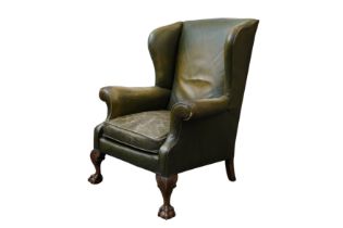 A LATE 19TH CENTURY WING BACK ARMCHAIR