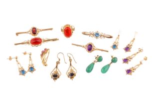 A GROUP OF GEM-SET JEWELLERY