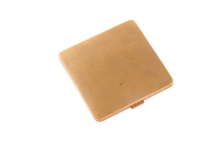 A SQUARE 9CT GOLD CIGARETTE CASE