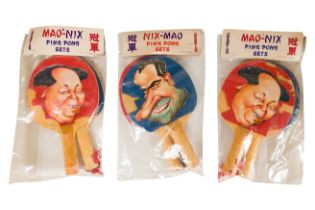 Mao Zedong and Richard Nixon Caricature Ping Pong Paddles