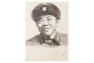 Original pencil sketch of Lei Feng