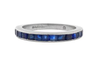 A SAPPHIRE HALF-ETERNITY RING