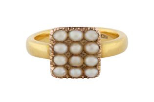 A SEED PEARL RING