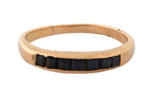 A SAPPHIRE HALF-ETERNITY RING