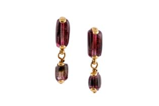A PAIR OF PINK TOURMALINE PENDENT EARRINGS, CIRCA 2008