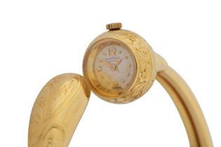 UNIVERSAL GENEVE. 18CT GOLD BANGLE WATCH