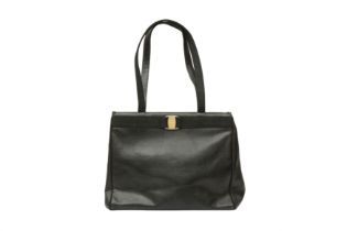 Ferragamo Black Vara Shopper Tote