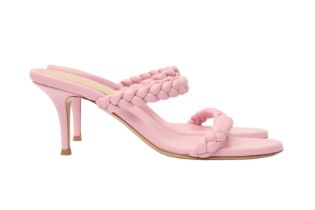 Gianvito Rossi Pink Braided Heeled Mule - Size 41