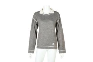 Christian Dior Grey Logo Knit Sweater - Size 12