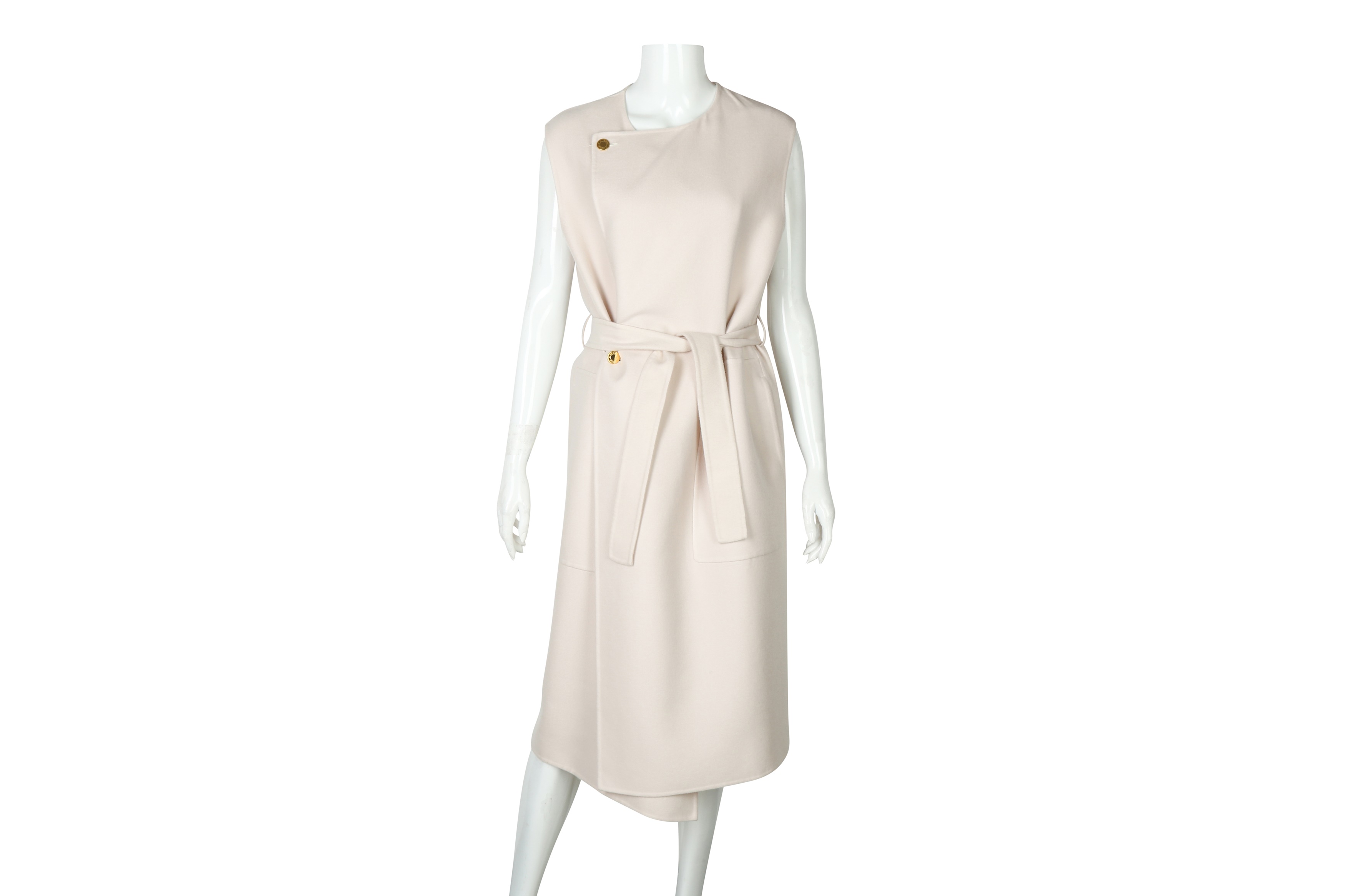 Hermes Soft Pink Cashmere Long Straight Vest - Size 38