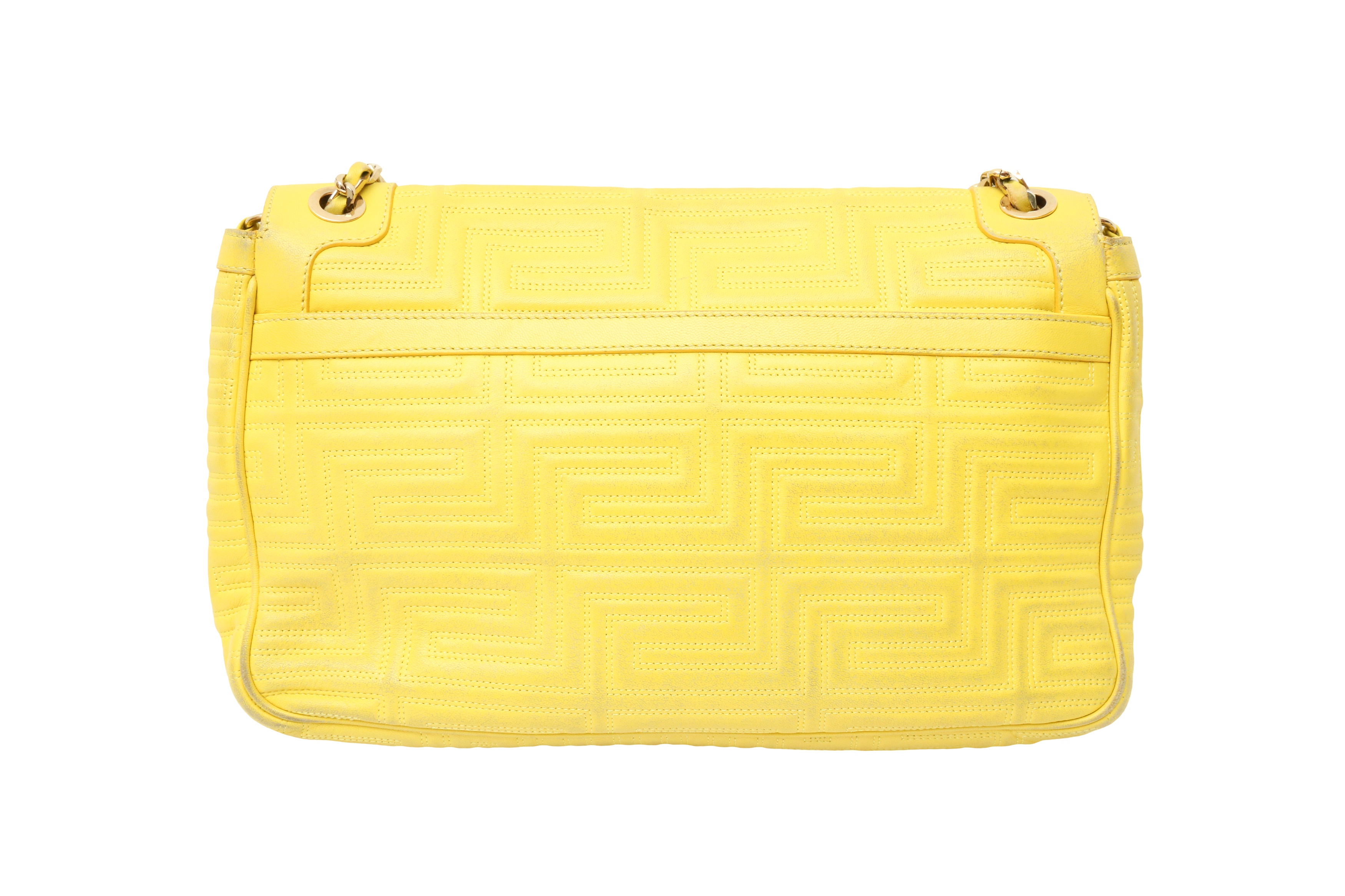 Gianni Versace Couture Yellow Chain Flap Bag - Image 3 of 6