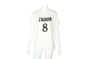 Christian Dior White 'J'ADIOR 8' T Shirt - Size L