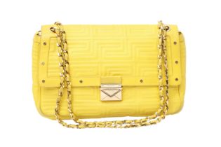 Gianni Versace Couture Yellow Chain Flap Bag