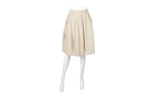Katherine Hamnett Beige Cotton Structured Skirt - Size M