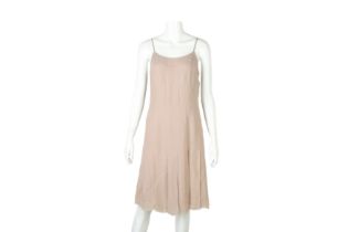 Chanel Taupe Silk Camisole Dress - Size 40