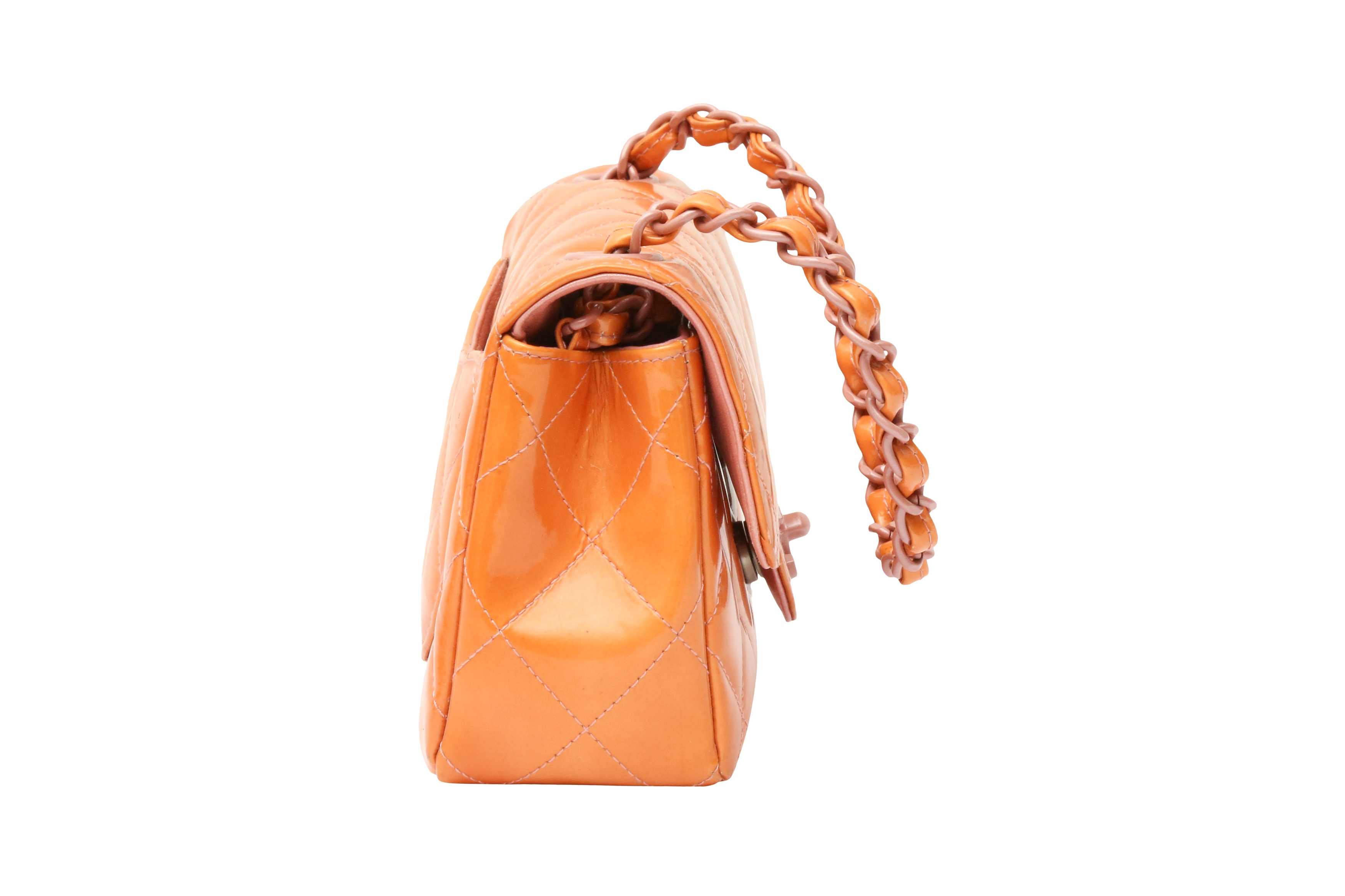 Chanel Orange Rectangle Mini Flap Bag - Image 4 of 6