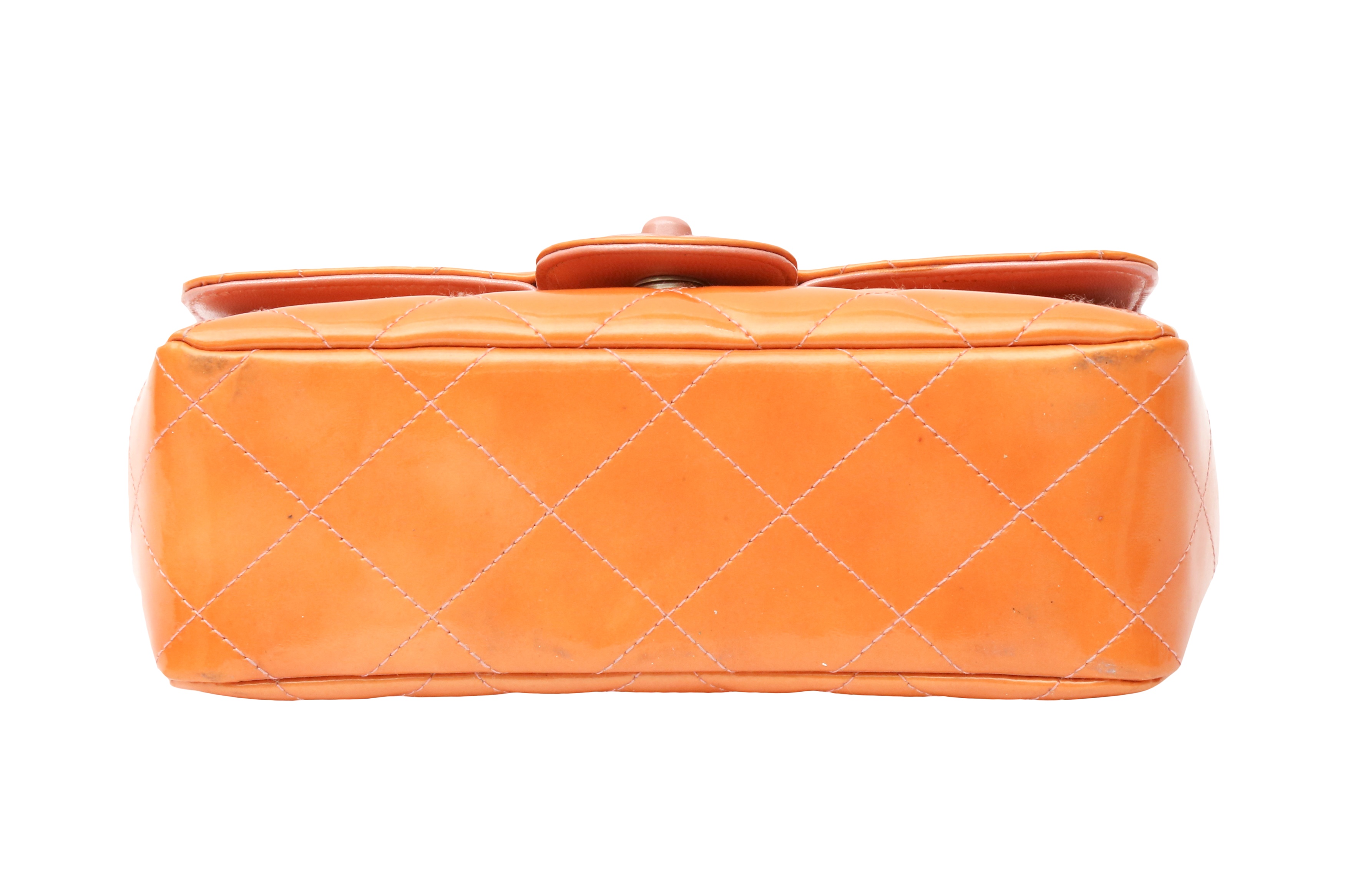 Chanel Orange Rectangle Mini Flap Bag - Image 5 of 6