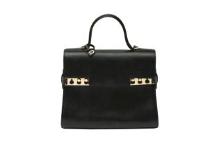 Delvaux Black Tempete MM Top Handle Bag