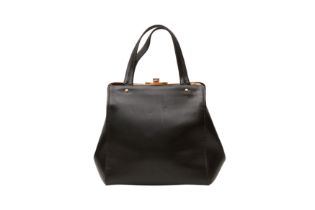 Lanvin Black Winged Framed Large Tote