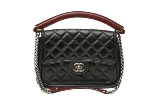 Chanel Black Prestige Top Handle Flap Bag