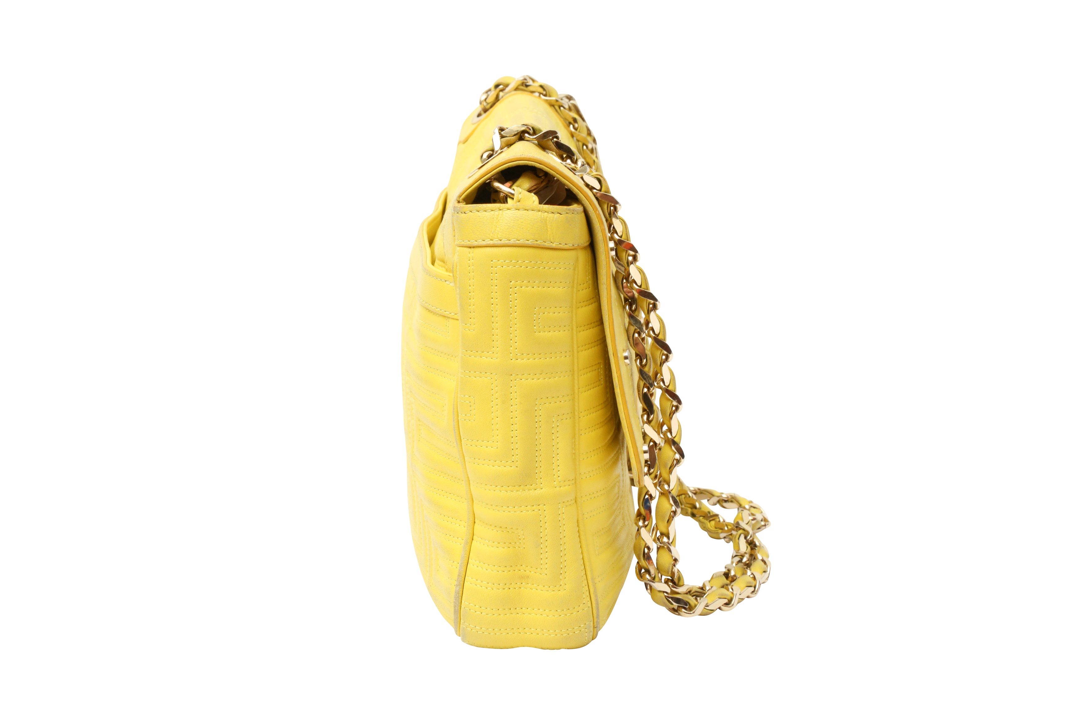 Gianni Versace Couture Yellow Chain Flap Bag - Image 4 of 6