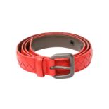 Bottega Veneta Red Intrecciato Belt - Size 95