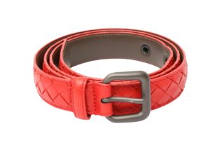 Bottega Veneta Red Intrecciato Belt - Size 95