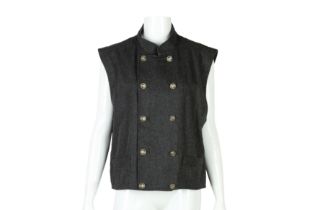 Versace Grey Wool Felt Gilet - Size L