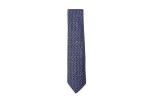 Hermes Blue H Silk Tie
