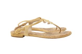 Chanel Beige CC Thong Flat Sandal - Size 39.5
