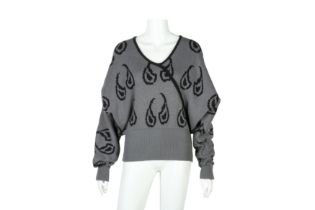 Christian Dior Grey Wool Paisley Jumper - Size 12