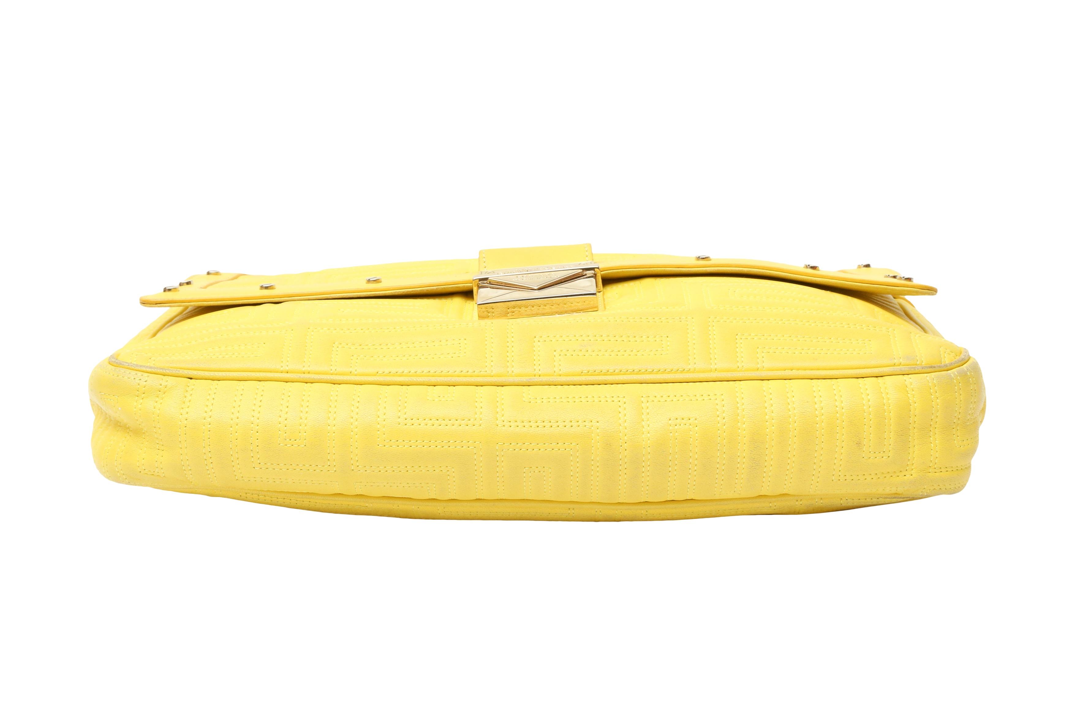 Gianni Versace Couture Yellow Chain Flap Bag - Image 5 of 6