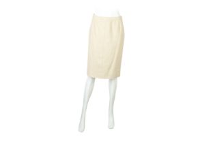 Chanel Beige Boucle Straight Skirt