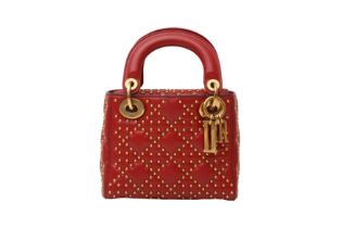 Christian Dior Red Stud Mini Lady Dior Bag