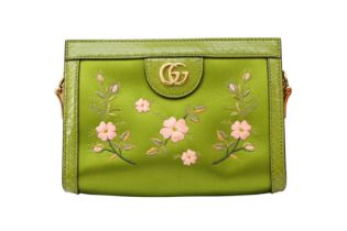 λ Gucci Green Ophidia Floral GG Crossbody Bag