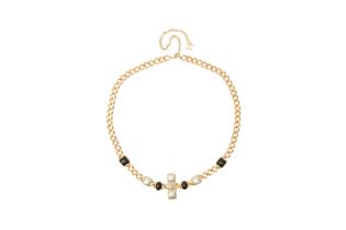 Chanel Monochrome Pearl CC Cross Chain Belt