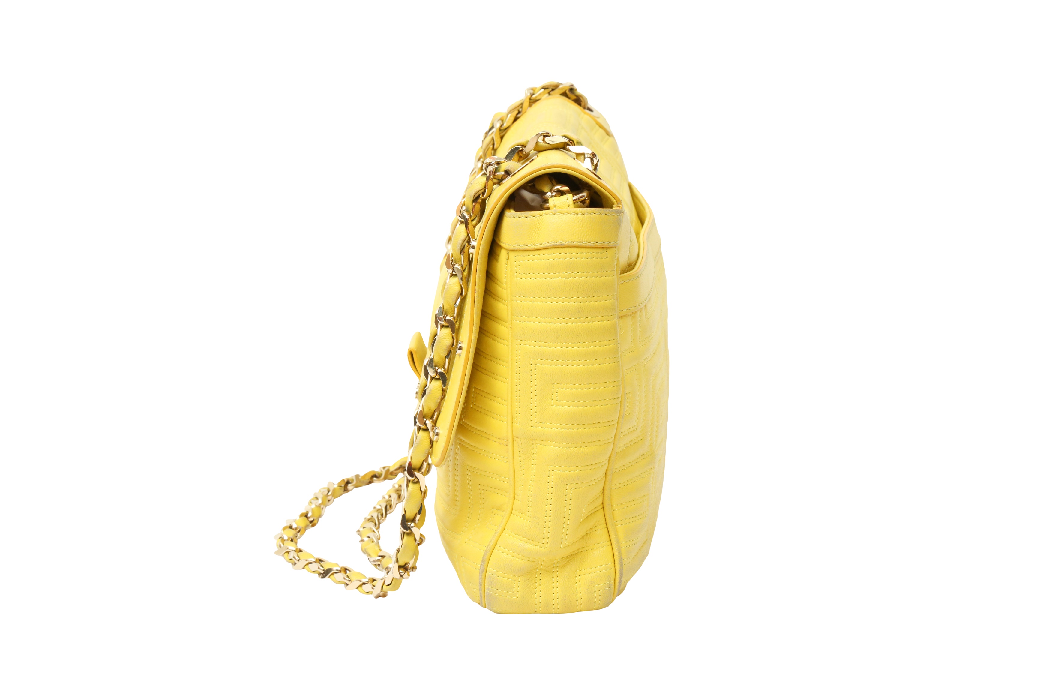 Gianni Versace Couture Yellow Chain Flap Bag - Image 2 of 6