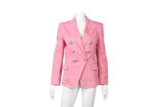 Balmain Barbie Pink Double Breasted Blazer - Size 10